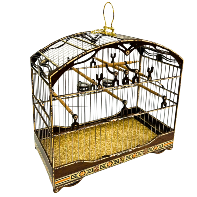 GAIOLA MADEIRARTE COLEIRO SUPER LUXO ESCURA