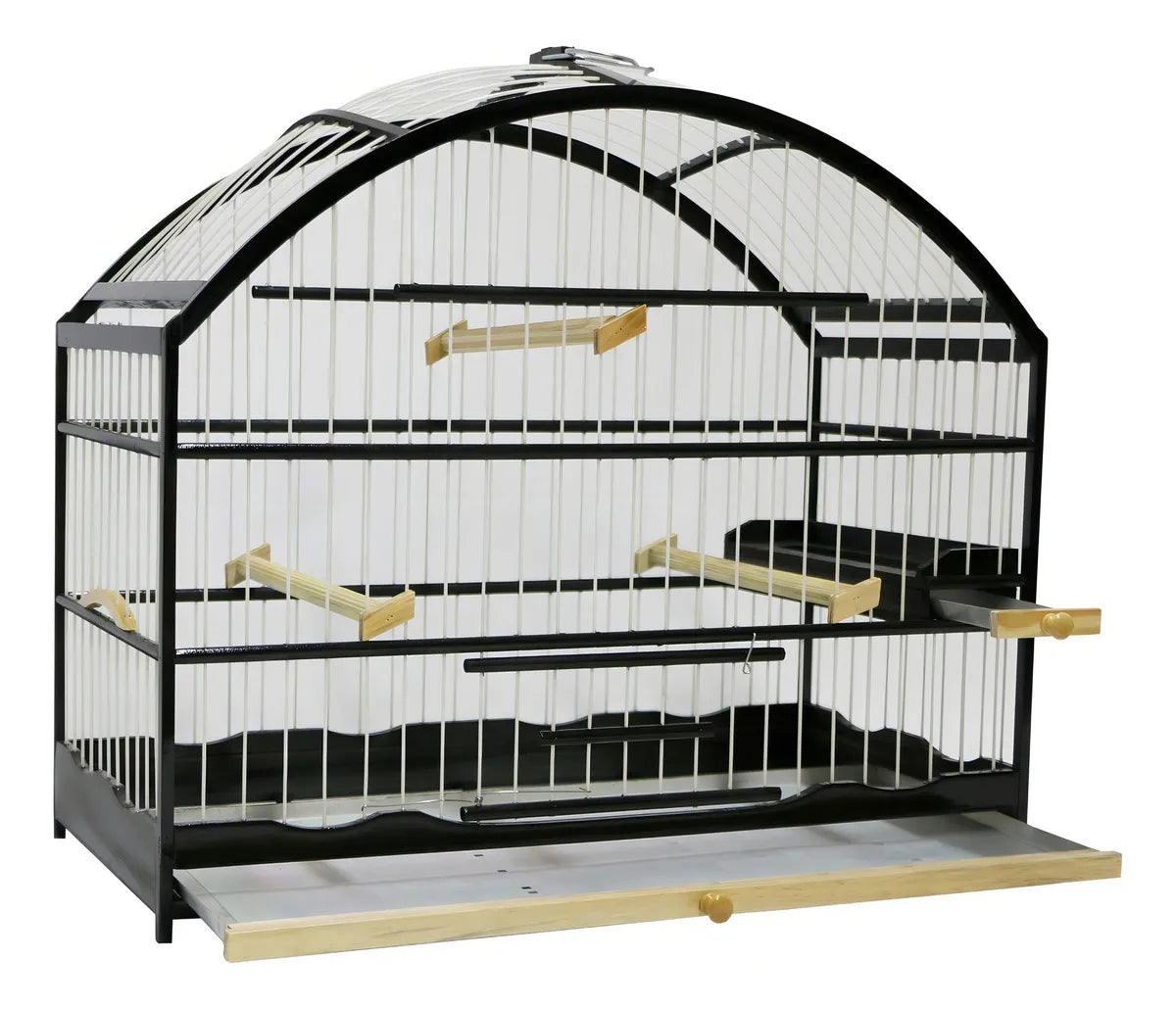 Gaiola Preta Para Pássaro Trinca Ferro Coxo Alto Cor Preto