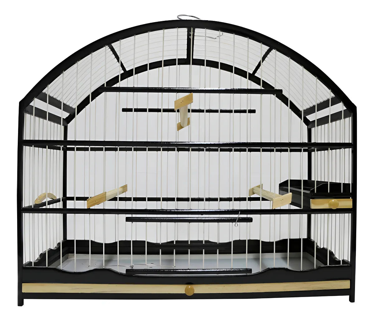 Gaiola Preta Para Pássaro Trinca Ferro Coxo Alto Cor Preto